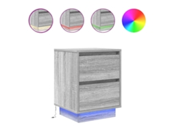 Bedside Cabinet, Bedside Cabinets Vidaxl Cinzeto Madeira Processada (n/a)