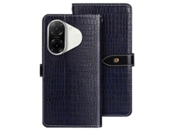 Capa Flip De Couro Sintético Com Textura De Crocodilo Tkdaddy Idewei Para Xiaomi Redmi A5 Nfc (eu) (173,45 Mm) - Azul