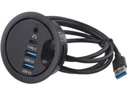Hub Usb De Mesa Com Interface Áudio Para Pcs E Laptops, Duas Portas