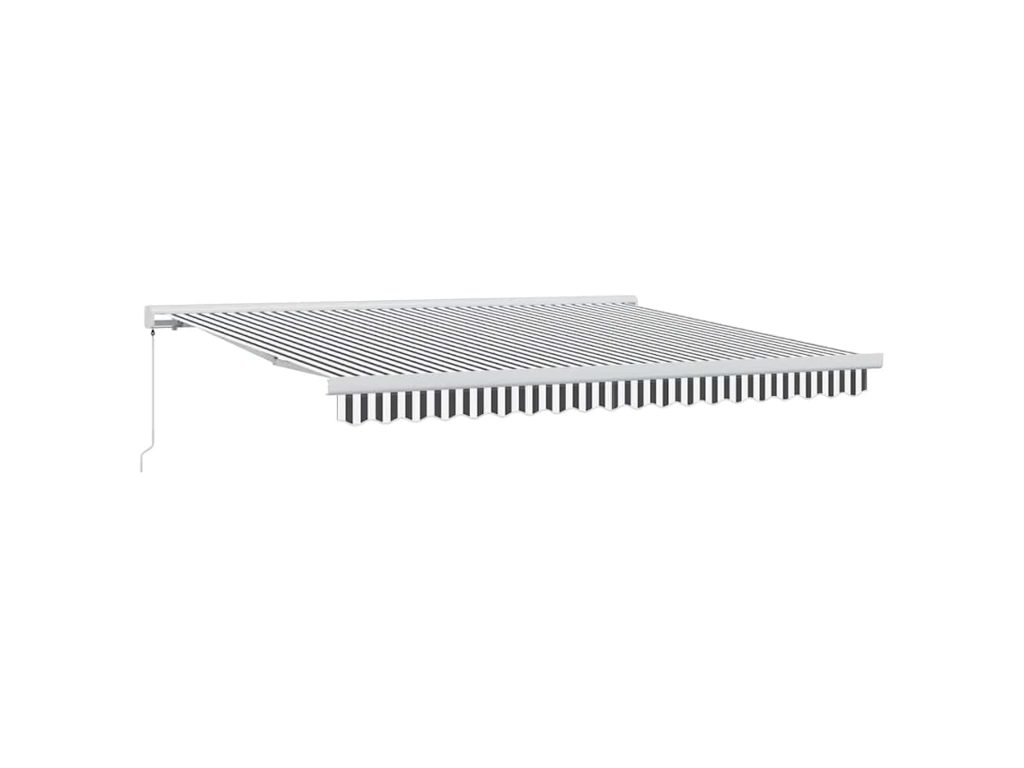 Toldo Retrátil 4x3m Tecido e Alumínio Antracite e Branco MAISON EXCLUSIVE