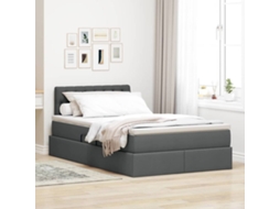 Vidaxl Cama Com Arrumação E Colchão Cinza Escuro 120 X 200 Cm Veludo