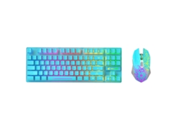 Conjunto De Teclado E Mouse Mecânico Para Jogos Usb Sem Fio Rgb Com Retroiluminação Led Para Pc Aquaforge