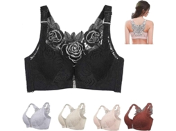 Sujetador Floral Secrets Comfort Rose Sin Alambres Cierre Frontal Talla Plus Para Mujer 36a-b Negro