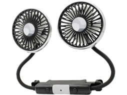 Ventilador De Carro Com Duas Portas Usb – 3 Velocidades, Para Encostos De Cabeça