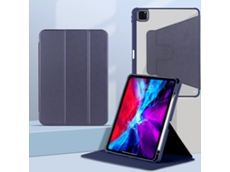 Capa Para Ipad Air 11 2024/2025 Azul Royal Tripla Giratória Couro Transparente