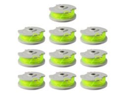 10 unidades de fio de nylon para roçadeira Wa0014, compatível com os modelos Worx WG190, WG191, WG168 e WG184.