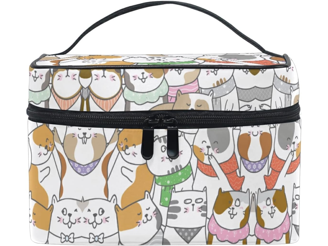 Nécessaire de Gatinho com zíper para cosméticos