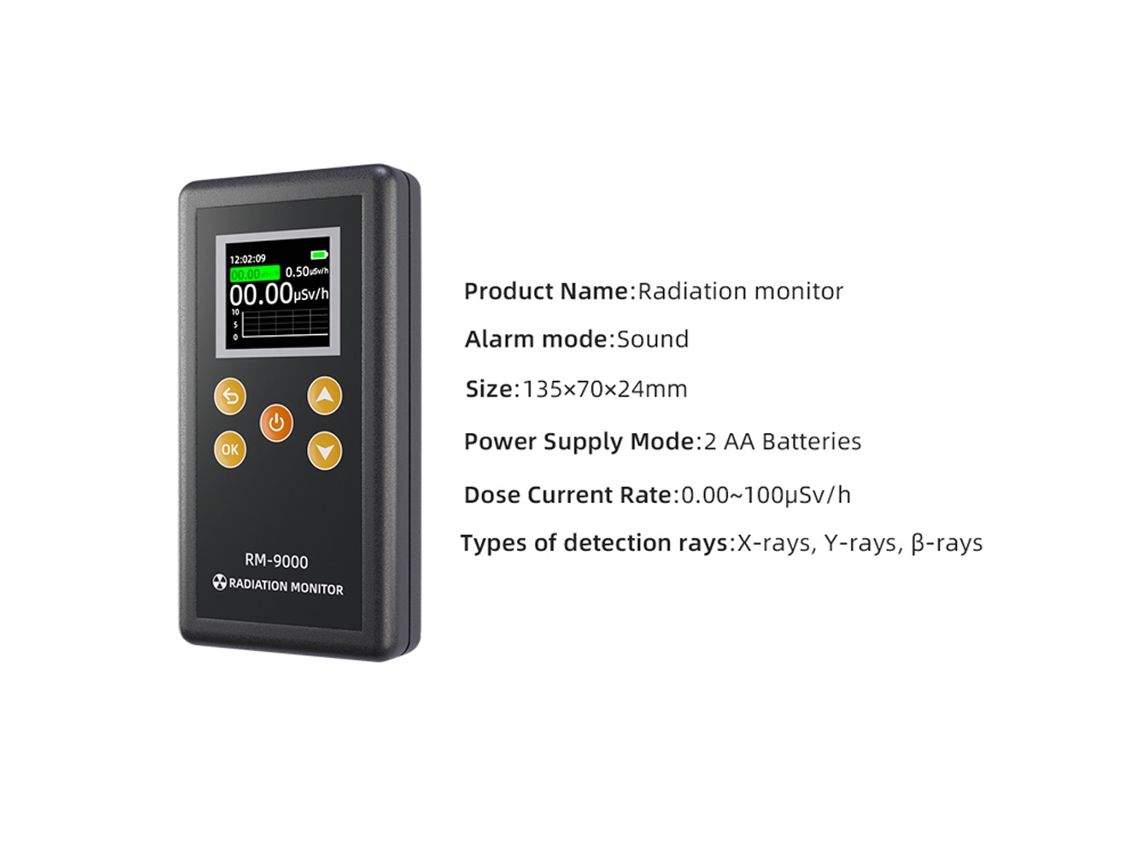 Detetor de Radiação YURU portátil com alarme sonoro | S/MARCA