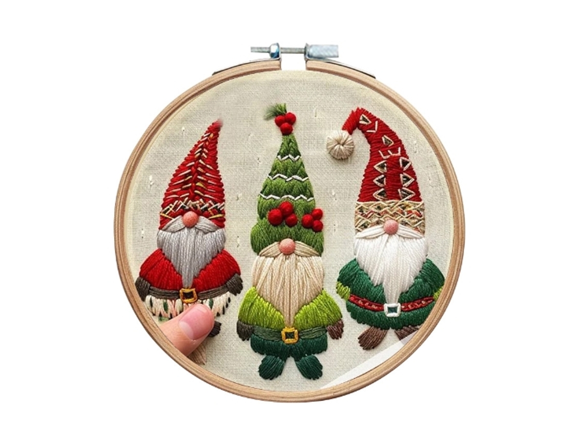 Kit Inicial Para Bordado À Mão Com Pontos, Bordados, Costura, Artesanato E Presentes De Natal Carimbados Slowmoose