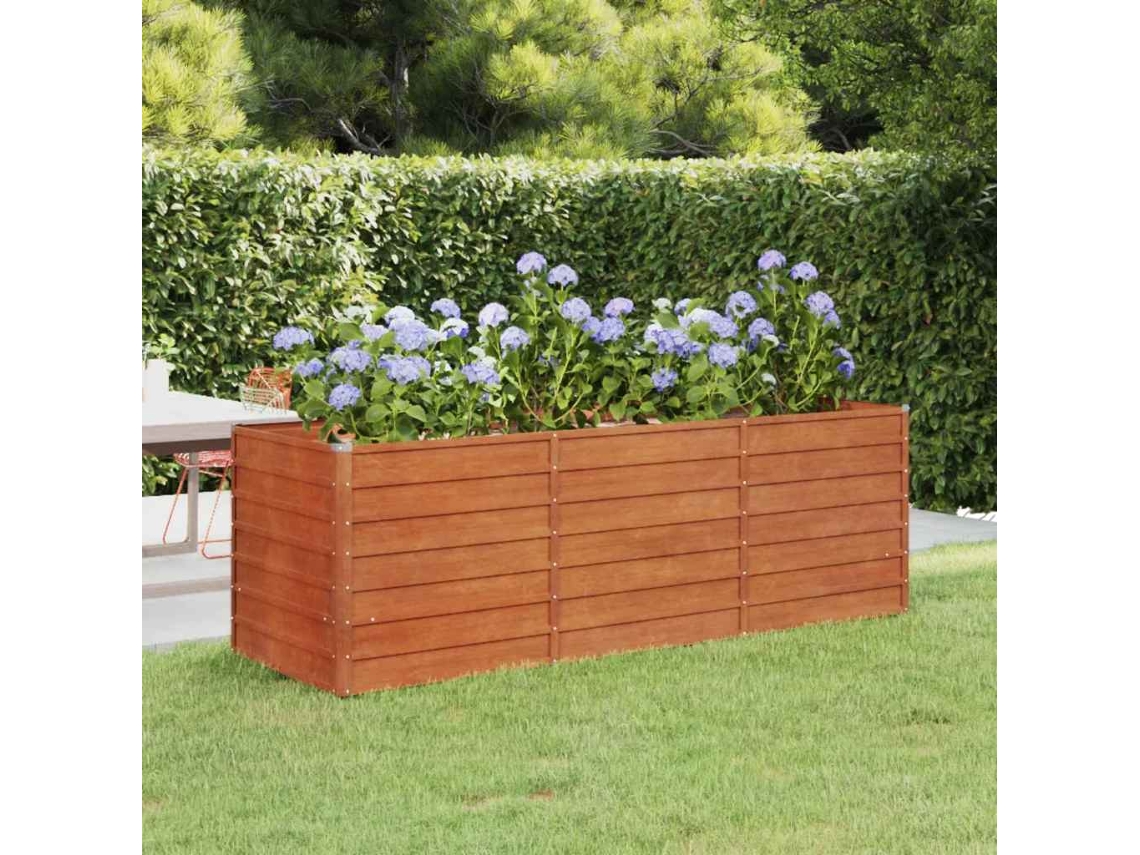 Vidaxl Canteiro De Jardim 240x80x77 Cm Aço Corten Cor Enferrujado