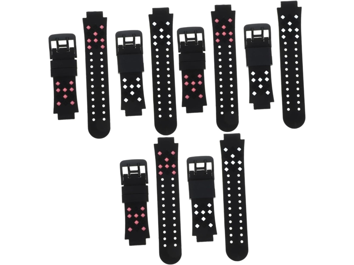 Conjunto De 3 Pulseiras De Silicone Para Relógio Infantil, 15 Mm, Com Sistema De Liberação Rápida, Pretas E Confortáveis.