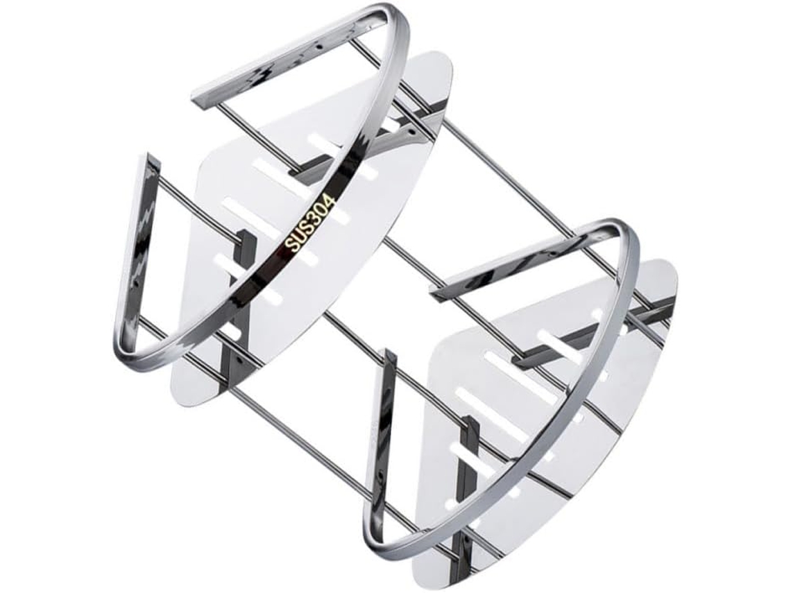 Prateleira De Canto Triangular Aço Inoxidável Prateado Antiferrugem Para Banheiro