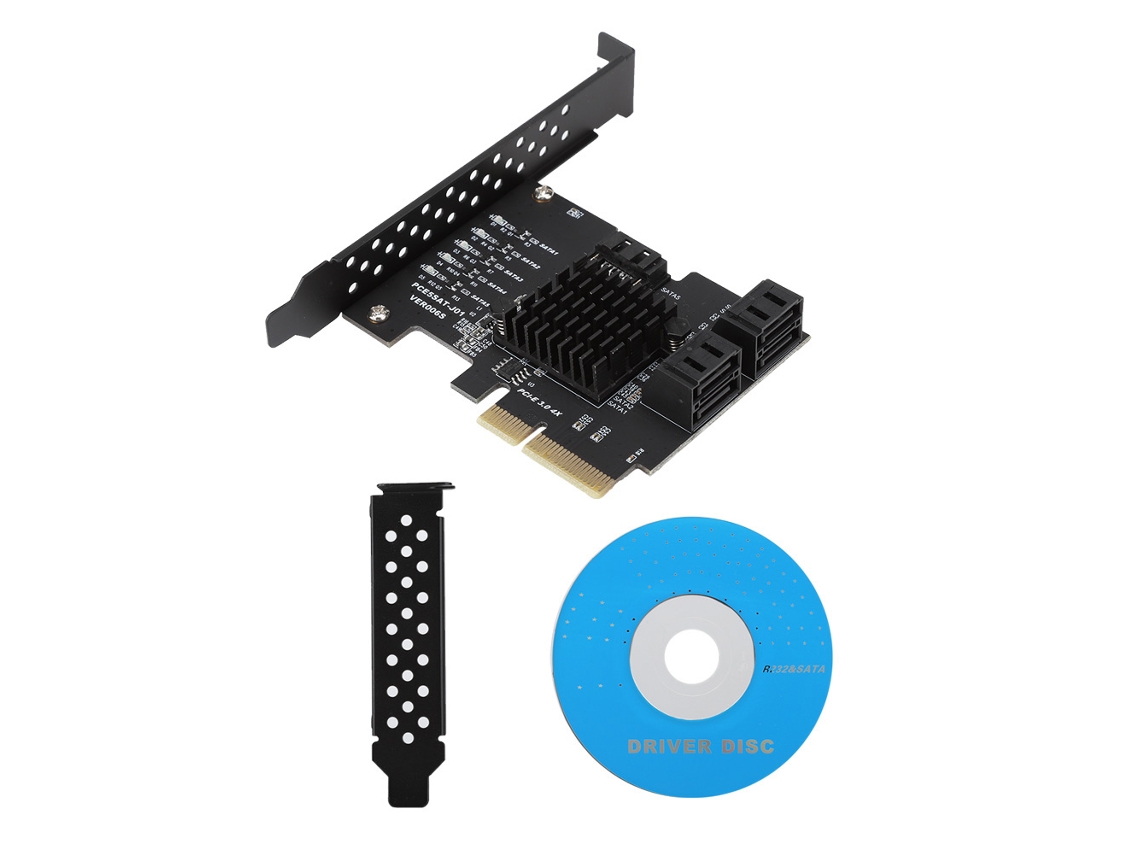 Placa De Expansão Adaptador Extensor Sata3.0 De 5 Portas Para Win7 Win8 Win10 Linux