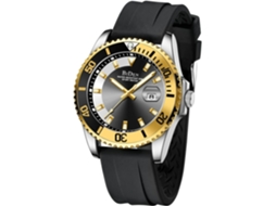 Lurelia Relógio Digital Masculino, Led, Data/calendário, Luminoso, Aço Inoxidável, Silicone, Dourado E Preto
