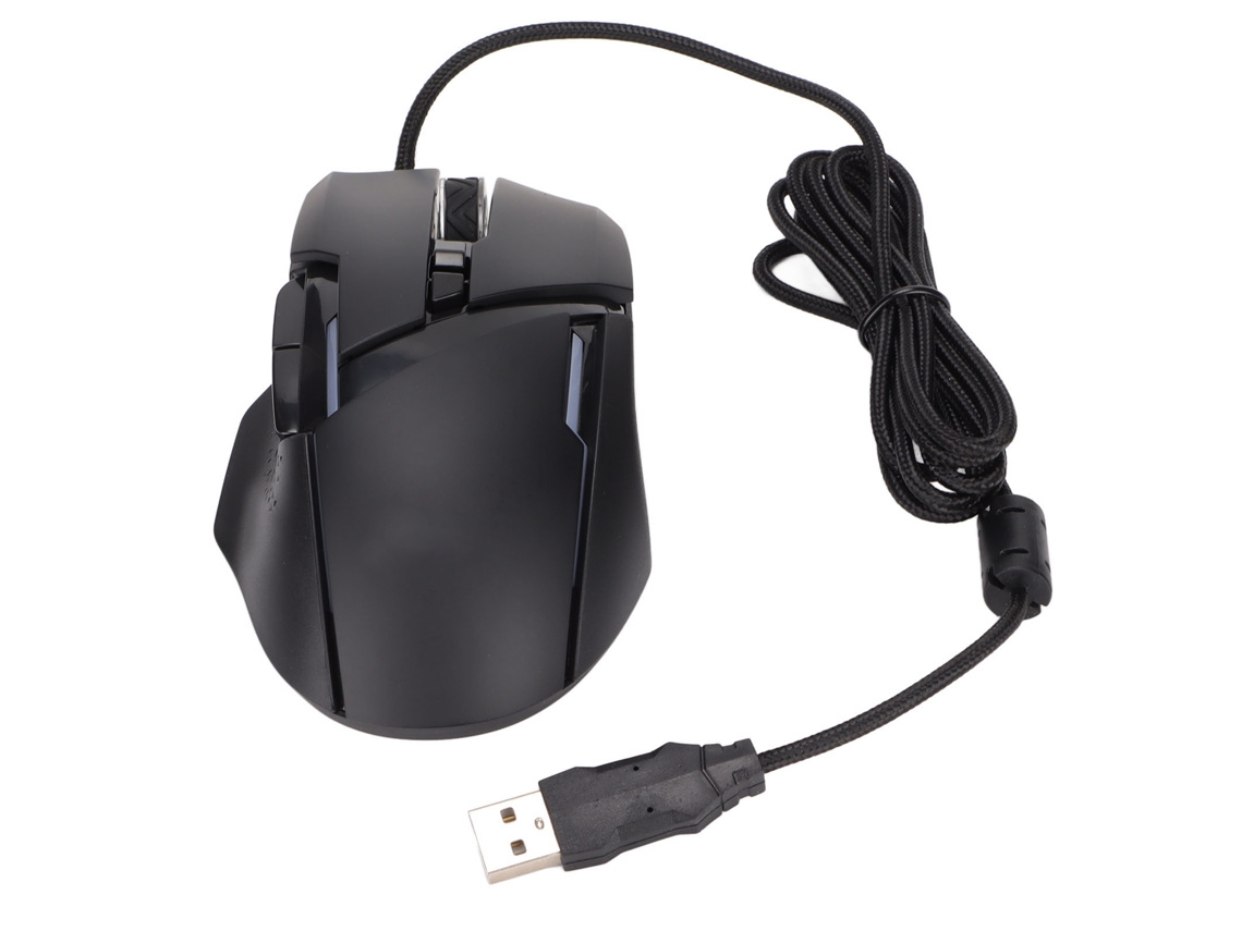 Ratón com Cabo 7200 Dpi S/MARCA, 6 Níveis, Iluminação RGB, Efeito Respiração
