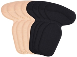 4 pares de palmilhas de espuma viscoelástica para o calcanhar (preto, bege)