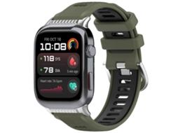 Pulseira De Silicone Bicolor Com Detalhe Em Metal Prateado Para Huawei Watch D2