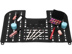 Tampa De Pia Dobrável Silicone Antiderrapante Veemoon 55x43 Cm Preta, Tapete Organizador e Secador Rápido para Pinceis