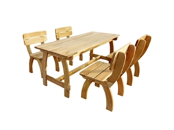 Vidaxl Conjunto De Jantar P/ Ext. 5 Pcs Madeira De Pinho Impregnada