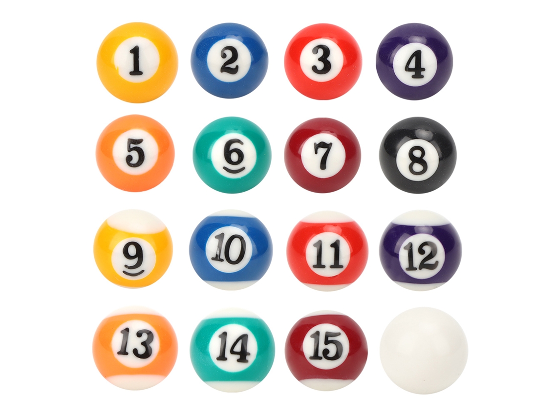 16 Peças Bola de Bilhar Mini de 2.5cm, Resina Ecológica, Acessório para Mesa de Bilhar Infantil S/MARCA