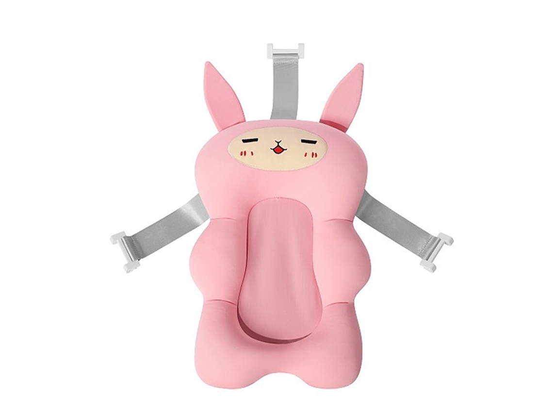 Coxim De Suspensão Para Banho Bebê Universal Anti-deslizante Material Confortável Rosado Coelho De Orelhas Longas
