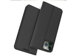 Capa Para Iphone 14 Pro Max Pele Sintética Anti-riscos Com Porta-cartões Preto