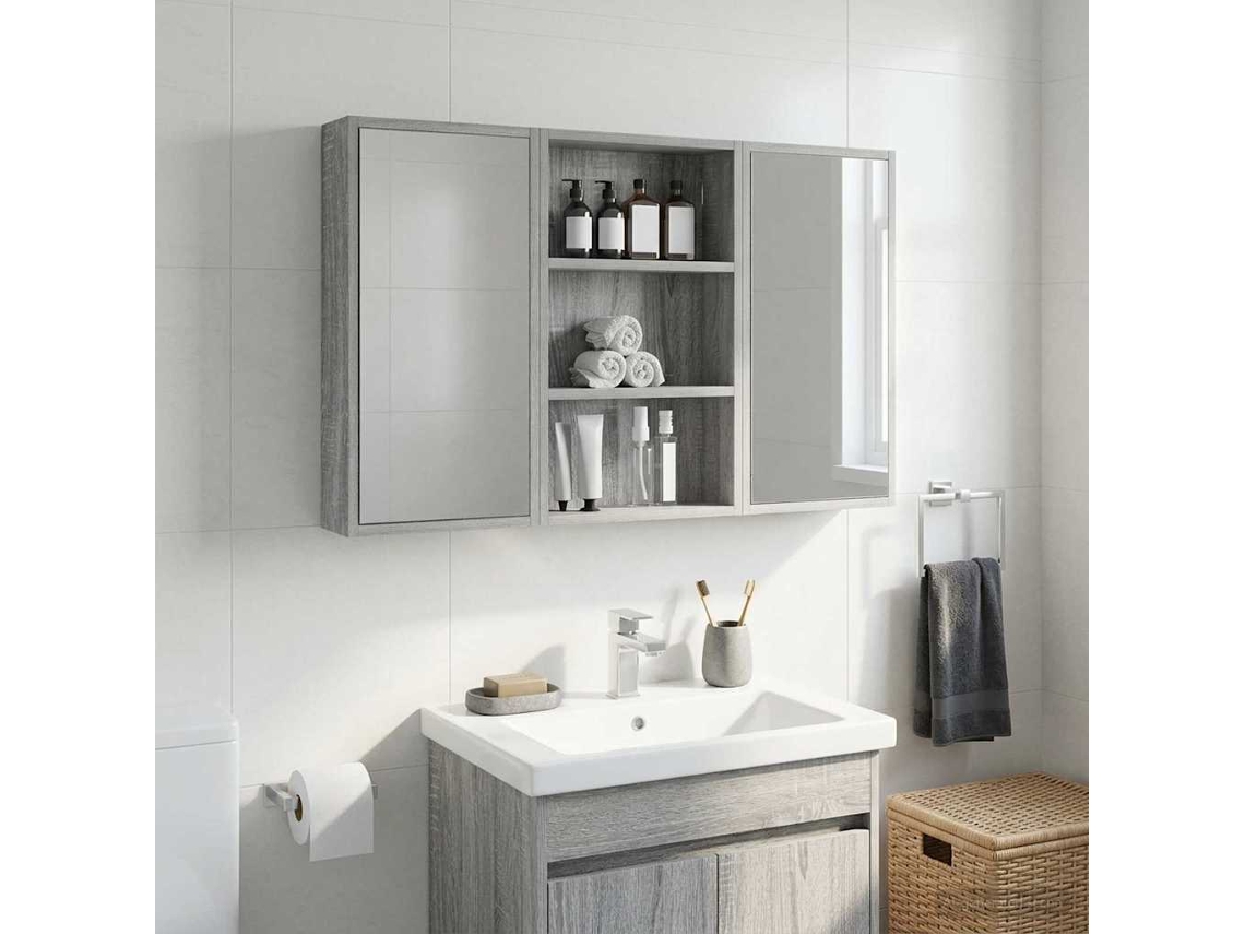 Vidaxl Armário De Parede Para Banheiro Sonoma Cinza 40 X 10 X 60,5 Cm