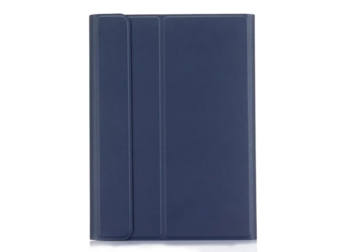 Capa Com Teclado Bluetooth Em Couro Compatível Com Ipad 2024 Air 13, Cor Azul