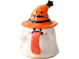 Canecas De Halloween Copo De Cerveja Artesanal Caneca De Cerâmica Fantasma De 45cl Com Tampa Par Gokoco