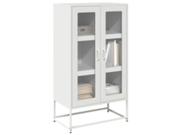Vidaxl Aparador Alto 68x39x123 Cm Aço Branco