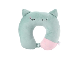 Travesseiro de viagem de espuma viscoelástica macia Slowmoose para apoio de pescoço e costas, para adultos e crianças (verde)