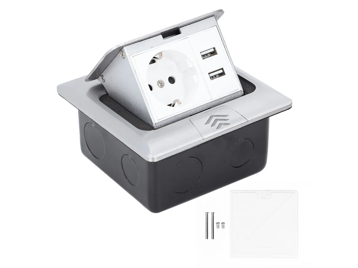Caixa De Tomada De Piso Ip44 À Prova Dágua Com Usb Embutido