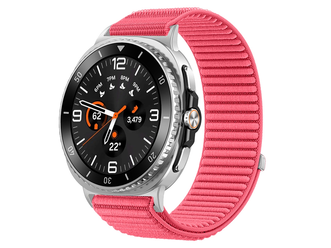Pulseira Desportiva Em Nylon Compatível Com Samsung Galaxy Watch Ultra 2 47mm, Pulseira De Substituição Macia E Ajustável Vermelho Claro Hexinyigjly
