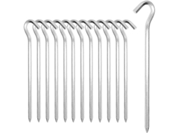 Conjunto de 14 Estacas de Alumínio para Barraca com Ganchos 18 cm AQUAFORGE