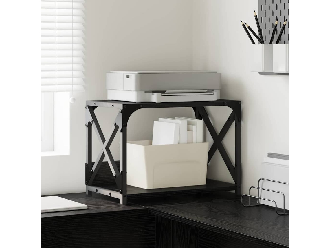 Vidaxl Suporte Para Impressora Carvalho Preto 44 X 26 X 31.5 Cm