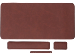 Conjunto de Apoio Pulso para Teclado e Mouse em Couro Pvc Marrom Healeved com Espuma Viscoelástica, Ampla Supe