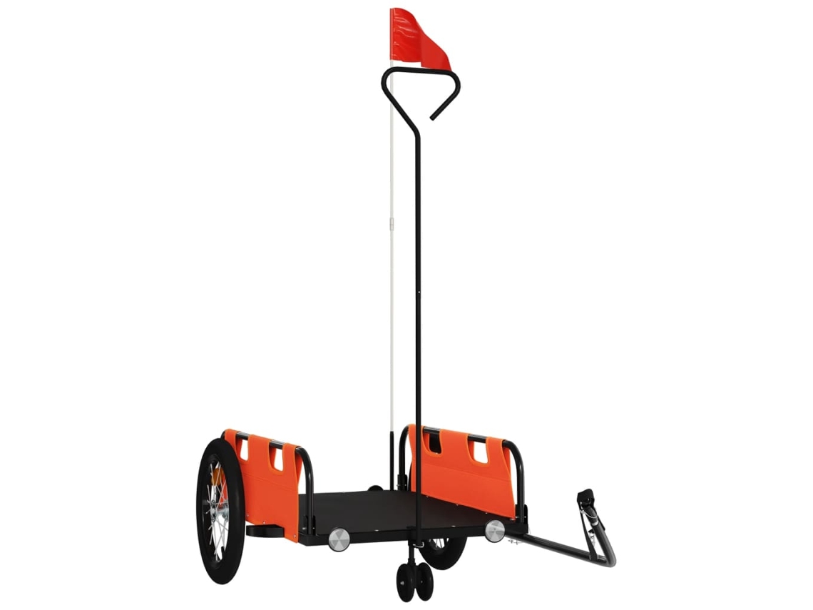 Bike Trailer, Bike Trailers Vidaxl Laranja Ferro (124 X 64.5 X 36 Cm)