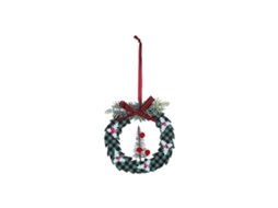 Guirlanda de natal verde pequena com ornamentos para decoração natalícia LAXISCREED