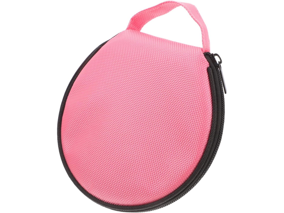 Estojo para CD rosa em tecido Oxford resistente, grande capacidade, formato redondo.