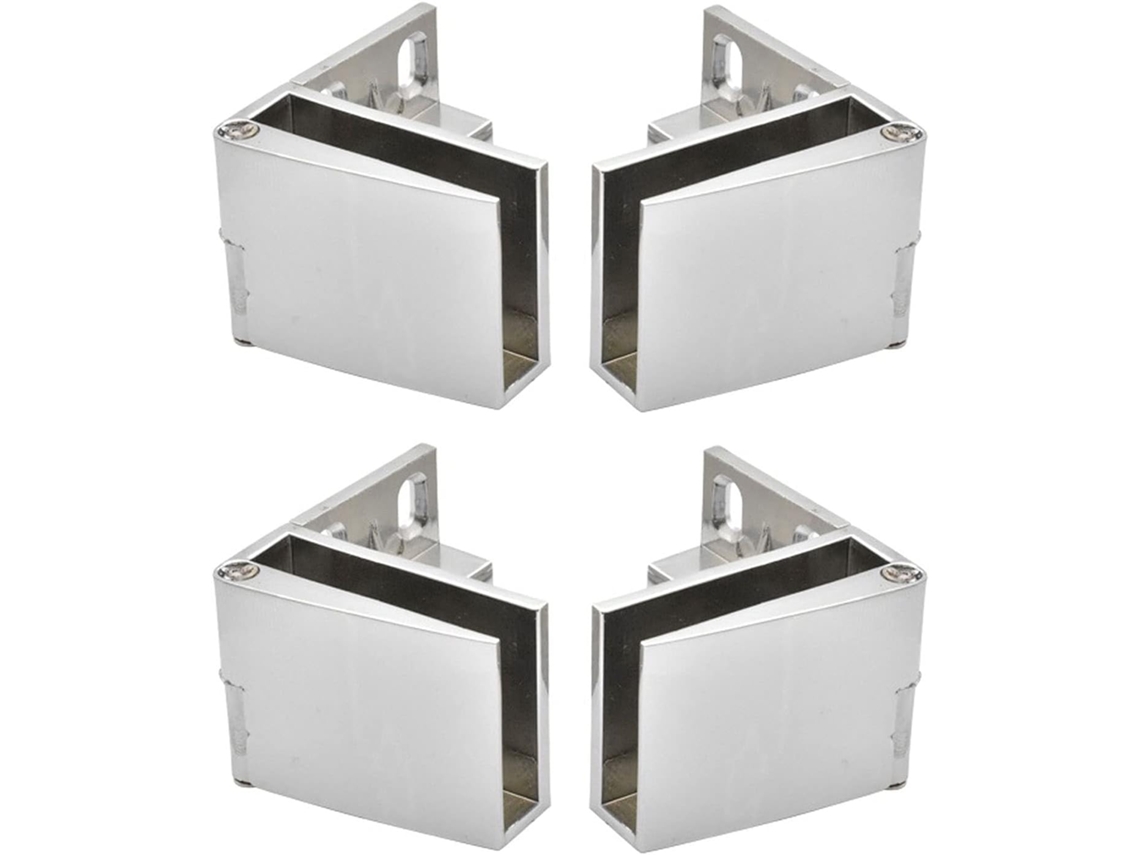Dobradiça De 4 Peças Para Porta Vidro Armário, Grampo Para Porta De Vidro Sem Moldura, Grampo Para Vitrine De Banheiro