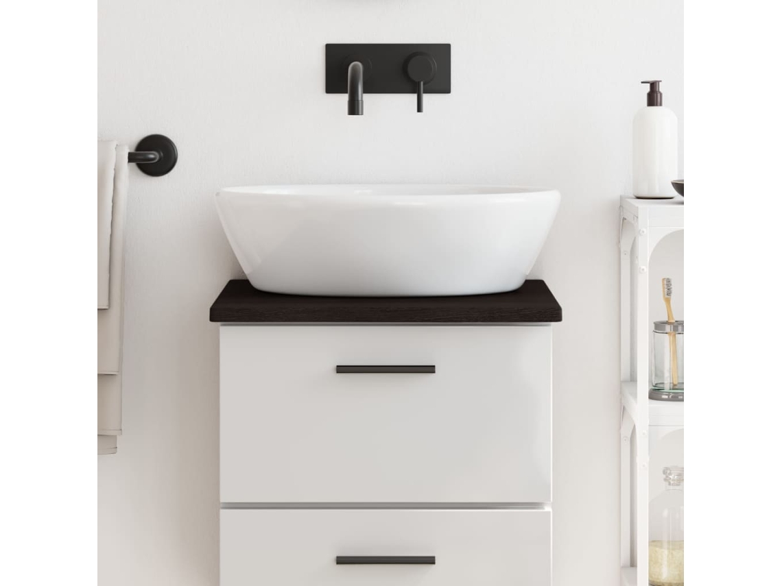 Vidaxl Bancada P/ Wc 40x40x2 Cm Madeira Tratada Castanho-escuro