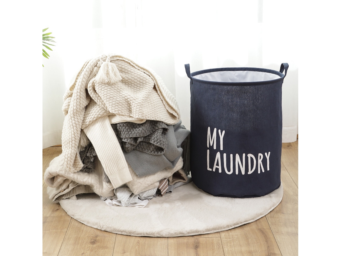 Lurelia Cesto Para Roupa Dobrável Impermeável Autoportante 35 X 45 Cm Tecido Oxford Preto Lavandaria