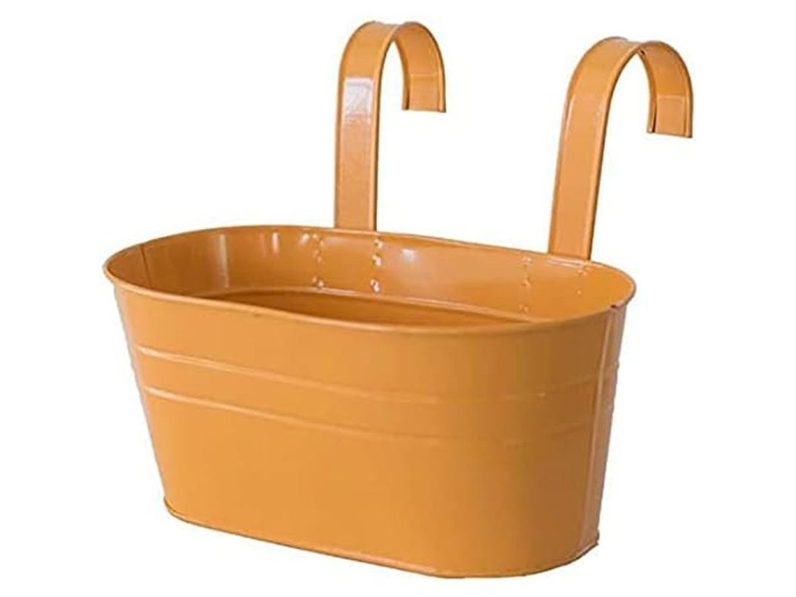 2026 macetas de Metal Colgantes com Gancho Desmontável, Jardim Ou Varanda 27x21x14,5 Cm Laranja