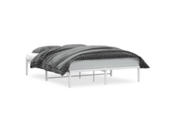 Bed Frame, Bed Frames Vidaxl Branco Aço (150 X 200 Cm)