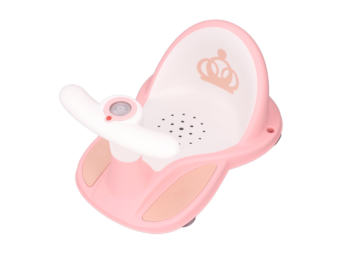Primerox cadeira de Banho para Bebê com 4 Copo de Sucção Antiderrapante Apoio Lumbar Rosa