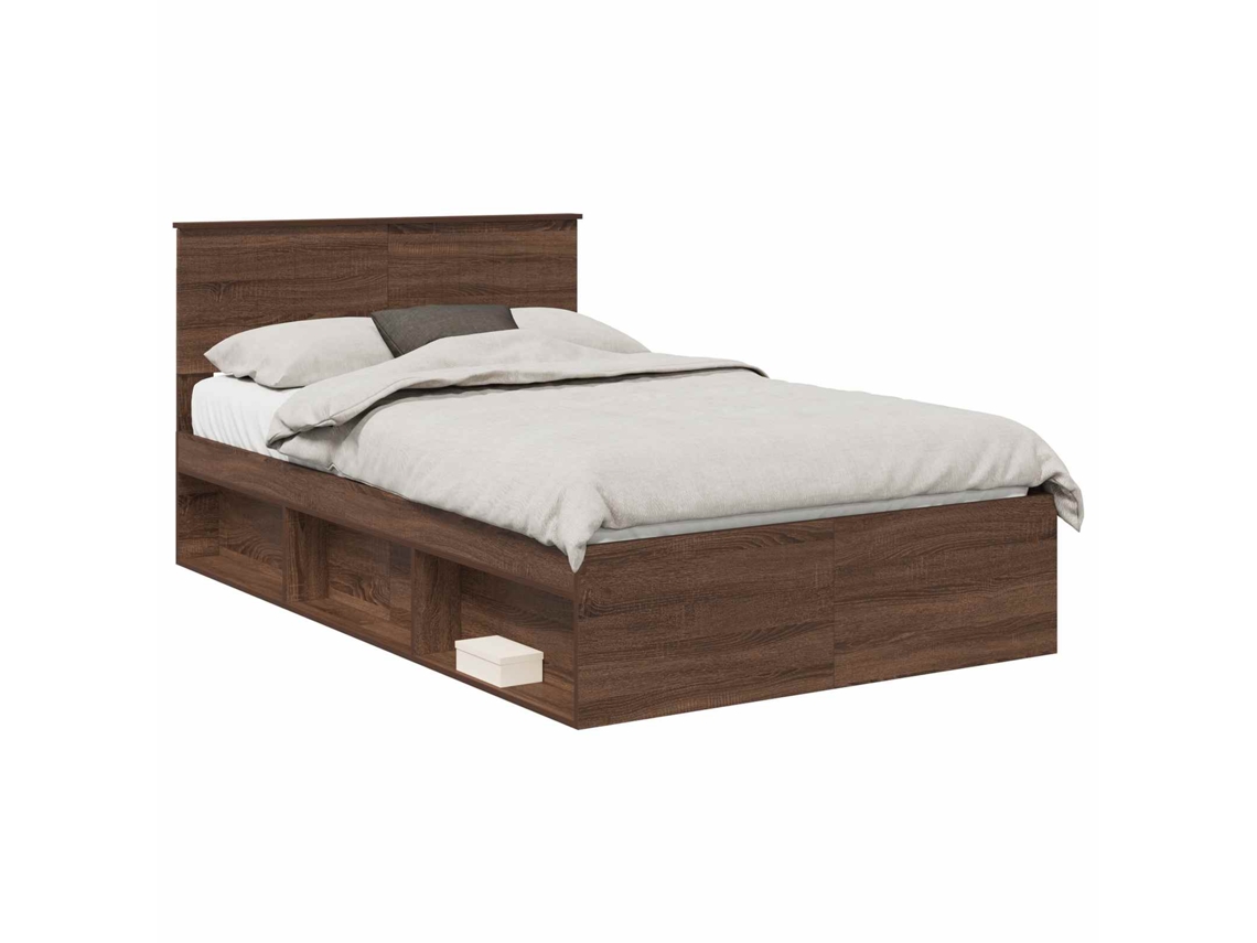 Estrutura da Cama com Cabeceira Carvalho Marrom 120x200 cm MAISON EXCLUSIVE