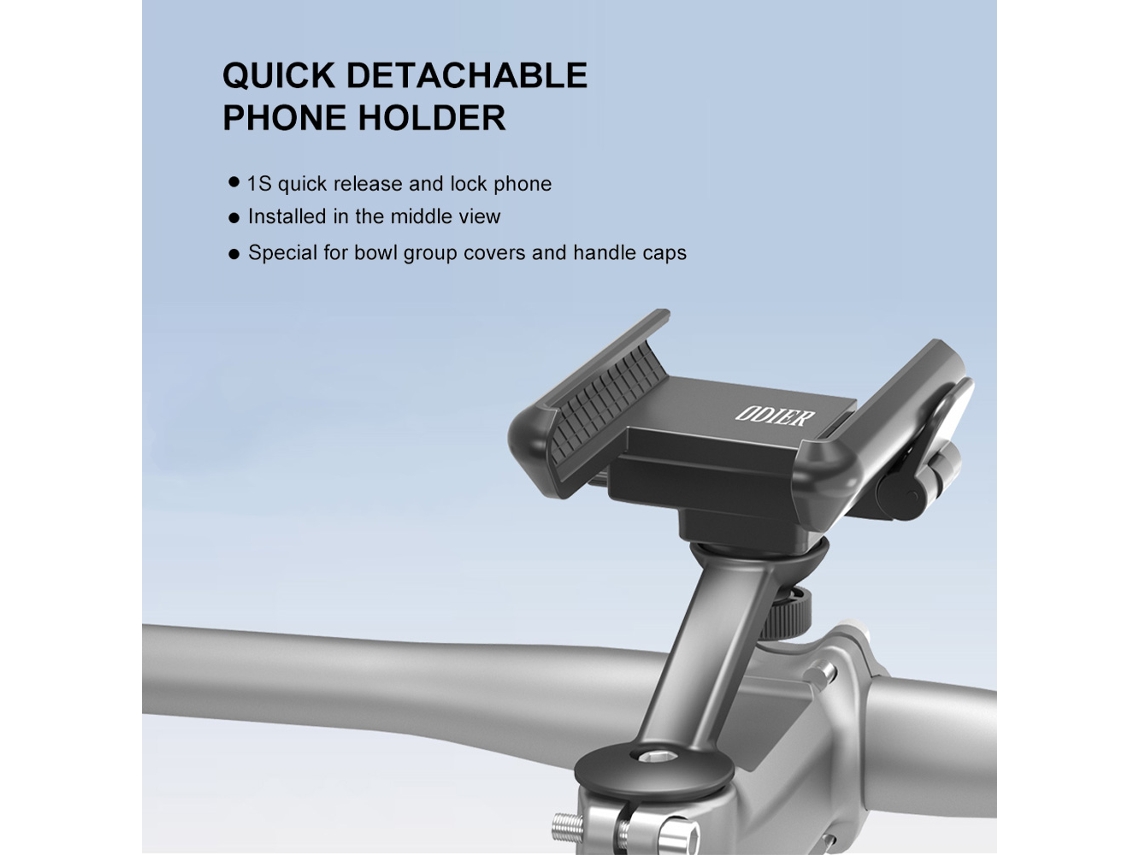 Suporte Mali para Telefone de Bicicleta com Trava de Liberação Rápida, Ajustável 360° para Celulares 4 a 7 polegadas
