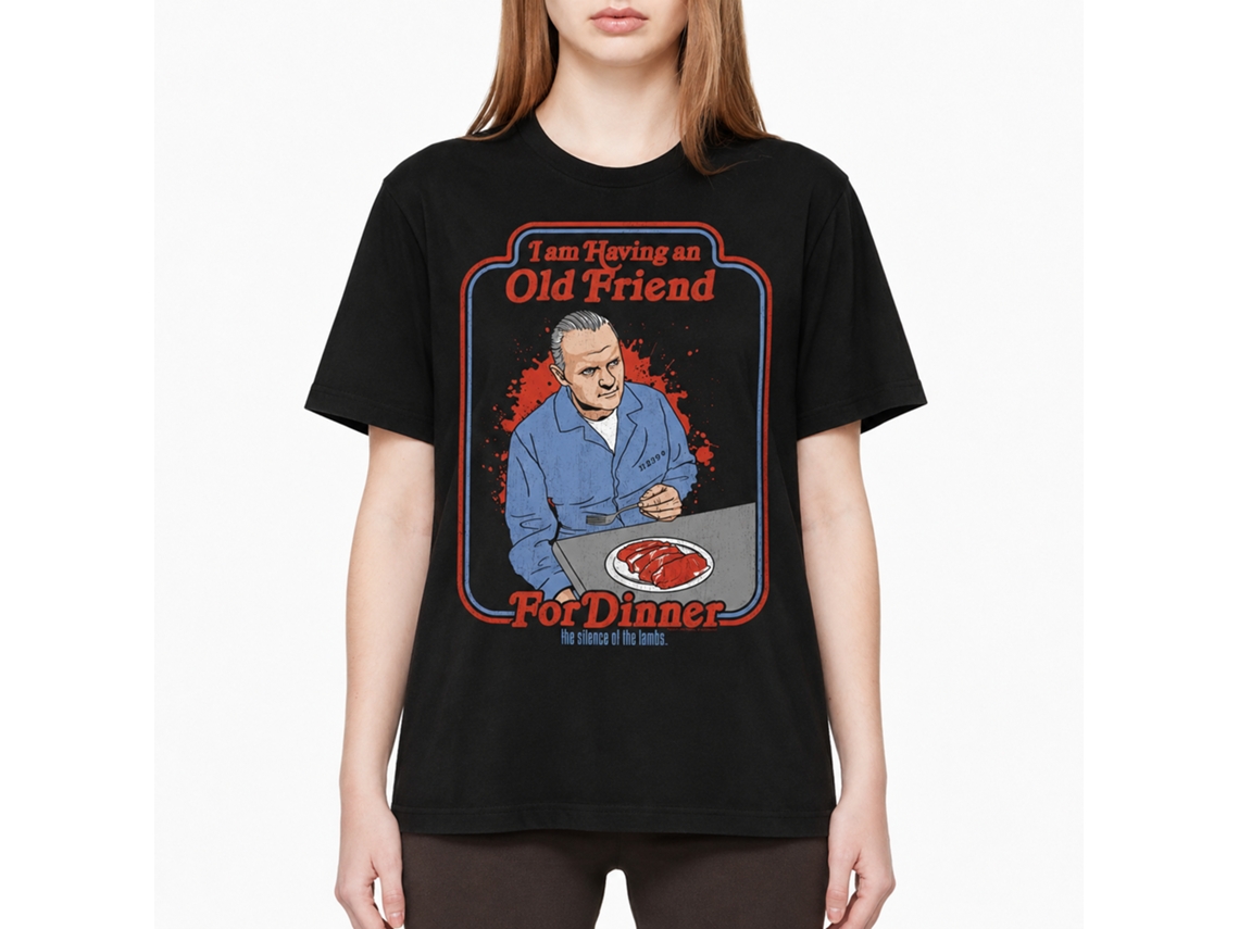 Rockinstone Silence Of The Lambs Movie Friend For Dinner Black Adult Shirt Size:xxl