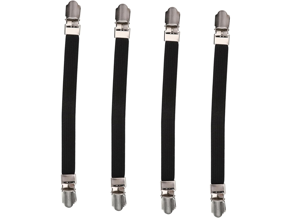 Zjchao Conjunto De 4-cintas Elásticas Suporte Para Lençol Com Presilhas Ajuste Perfeito E Fácil Instalação Em Colchões