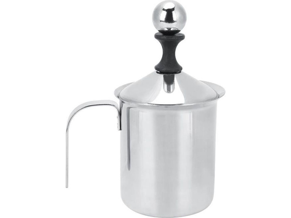 Espumador De Leite Manual Duplo Em Aço Inoxidável Boyou De 400ml, Ideal Para Café Com Leite E Latte